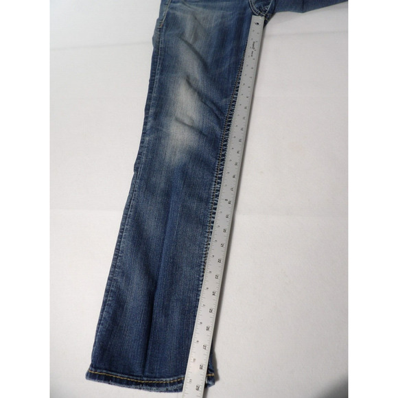 Suki Mid Slim Boot Jeans 26x31 Dark Wash Jewels Bling Pockets Y2K Rockabilly Vtg - Picture 4 of 16